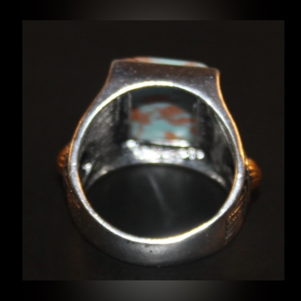 Turquoise Ring With Rectangular Stone! Nwot - image 3